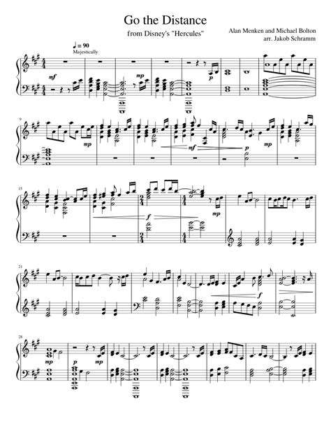 Go the Distance Sheet music for Piano (Solo) | Musescore.com