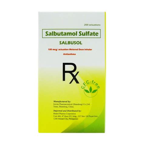 SALBUSOL Salbutamol Sulfate 100mcg / actuation Metered-Dose Inhaler 200 actuations 1's price in ...