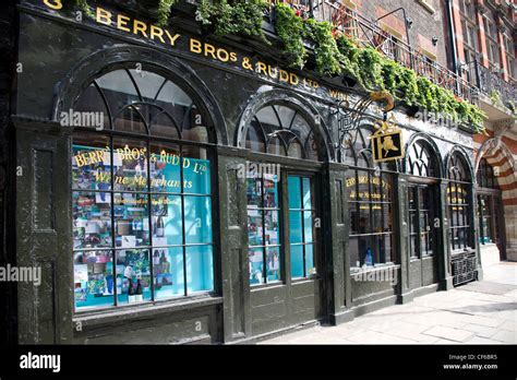 The traditional shop front of Berry brothers wine merchants in London ...