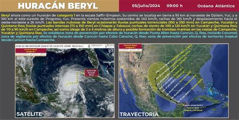 Hurricane Beryl moves toward Mérida after touching down in Tulum