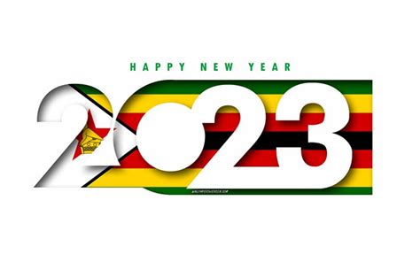 Download Happy New Year 2023 Zimbabwe, white background, Zimbabwe ...