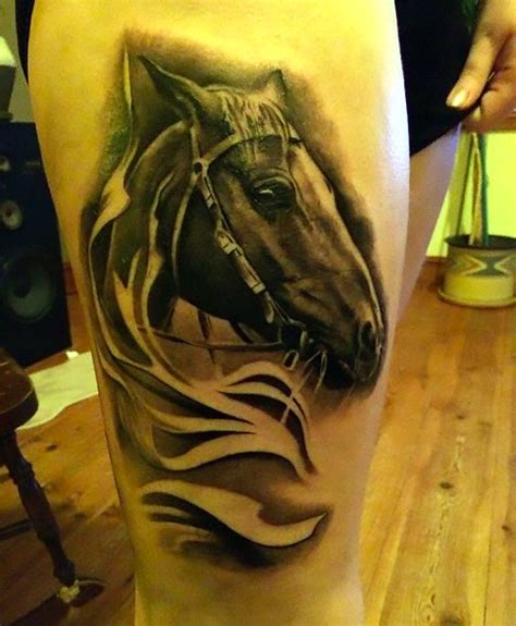 Dark Horse Head Tattoo Idea