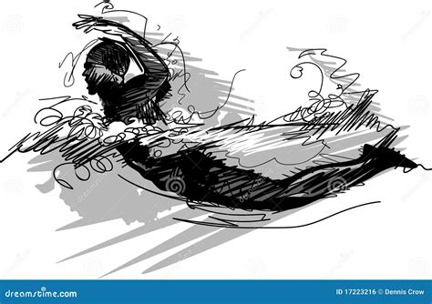 Swimming Vector Silhouette Illustration Stock Vector - Illustration of ...