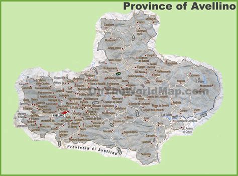 Province of Avellino map - Ontheworldmap.com