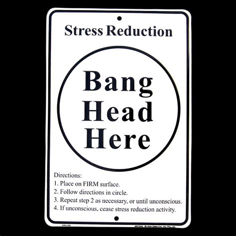 Metal Stress Relief Bang Head Here Sign | TreasureGurus