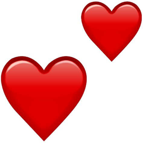 Emoji Red Hearts Png Double