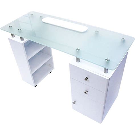 J&A Nail Table White With Frosted Glass Top(2pcs/set)DP-3438