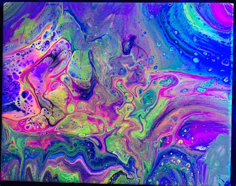 Blacklight art painting Fluorescent art Fluid Acrylic Painting | Etsy ...