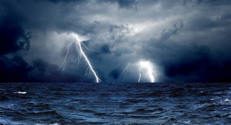 Clouds waves sea storm lightning ocean wallpaper | 6000x3274 | 335910 ...