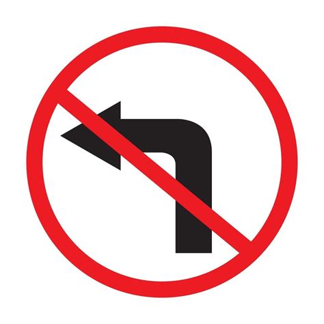 No Left Turn Sign Vector Art, Icons, and Graphics for Free Download