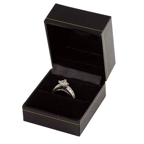 Cartier Style Ring Box Black Leatherette