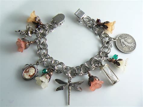 Sterling Silver Triple Link Italian Charm Bracelet With Charms ...