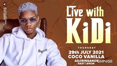 KiDi announces the price list for his upcoming concert