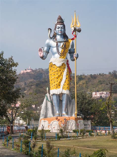 Hindu god Shiva murti statue near Ganges in Haridwar India sights ...