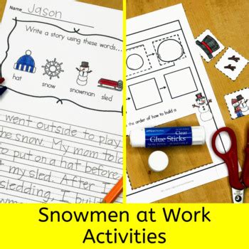 Snowmen at Work Activities for Kindergarten – dollarlessonclub.com