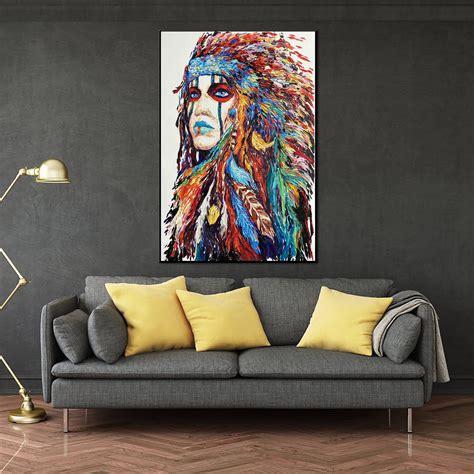 Abstract Canvas Art Native American Painting American Indian Wall Art # ...