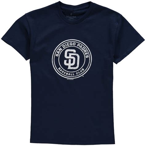 San Diego Padres Youth Distressed Logo T-Shirt - Navy Blue