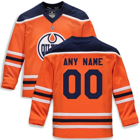 Edmonton Oilers Fanatics Branded Youth Home Replica Custom Jersey – Orange