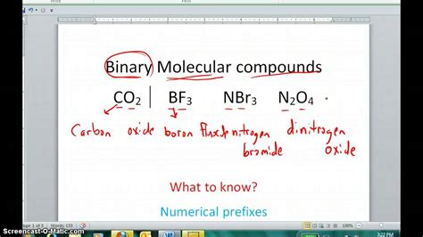 Naming Binary Molecular Compounds - YouTube