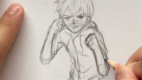 How to Draw Anime Boy Fighting Pose/Stance [Slow Narrated Tutorial] [No Timelapse] - YouTube