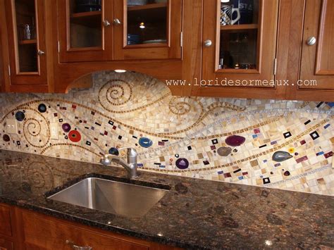 Lori Desormeaux-Klimt mosaic | Mosaic backsplash kitchen, Kitchen mosaic, Mosaic backsplash