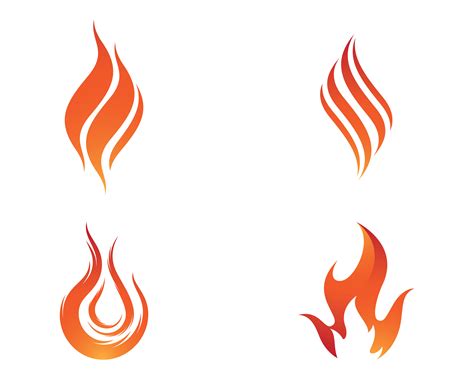 Orange, Red Fire Symbol Icons Set 1236353 Vector Art at Vecteezy