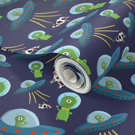 Alien Abduction Wallpaper | Spoonflower