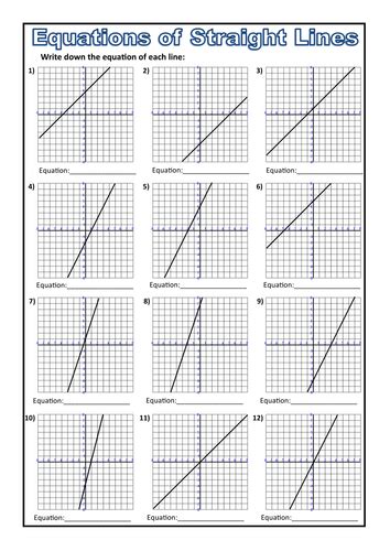 Equation Of A Straight Line Graph Worksheet