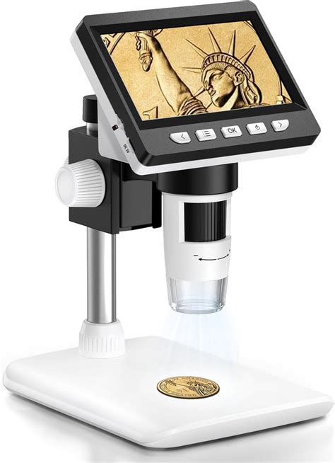 Amazon.com : EuroFone Microscope, LCD Digital Coin Microscope 260x, Coin Magnifier with 8 ...