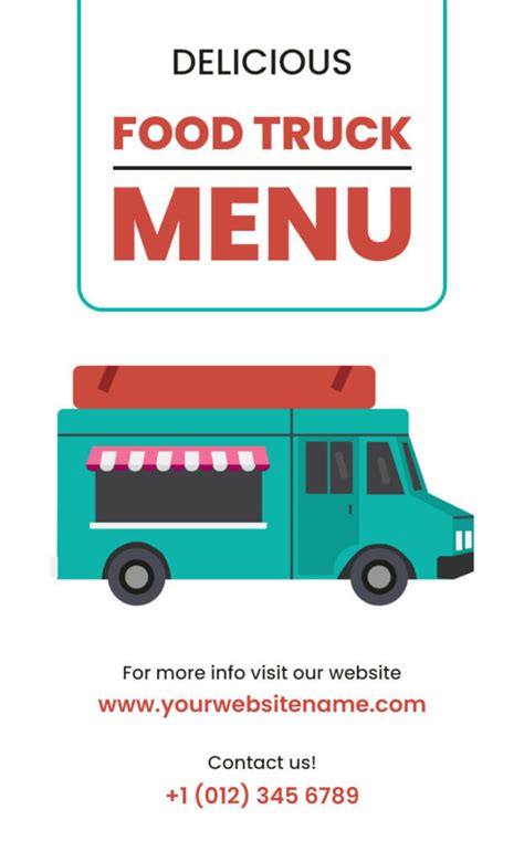 Free Editable Food Truck Menu Templates