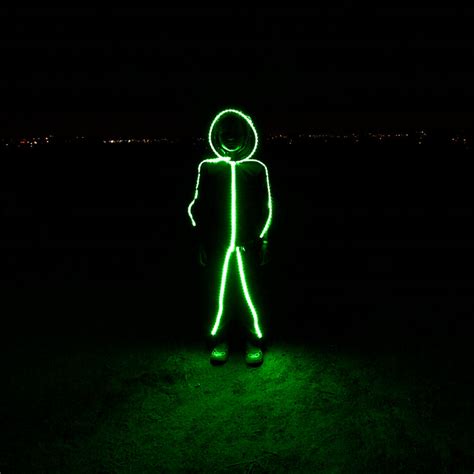 Kid's LED stickman costume by Glowy Zoey