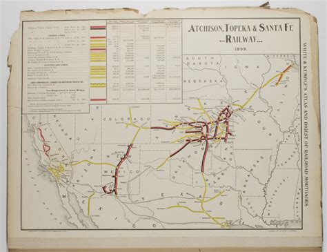 Lot - 1899 ATCHINSON TOPEKA AND SANTA FE RAILROAD MAP