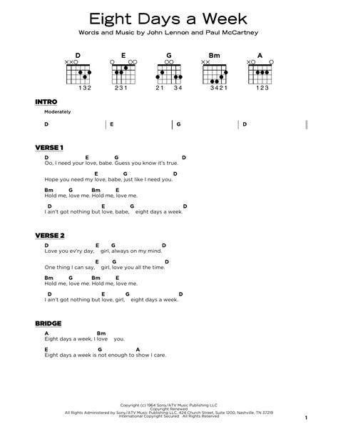 The Beatles Eight Days A Week Sheet Music Notes, Chords in 2021 | Sheet ...