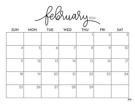 Small Blank Feb 2024 Calendar - Diane Florida