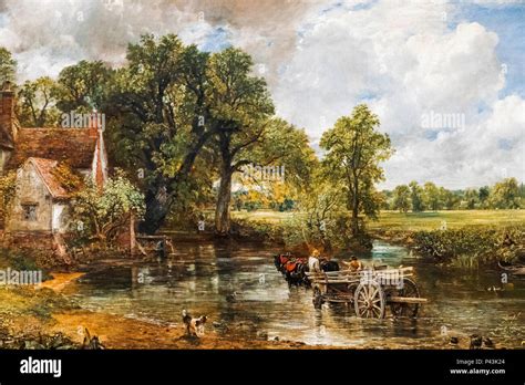 Painting titled "The Hay Wain" by John Constable dated 1821 Stock Photo - Alamy