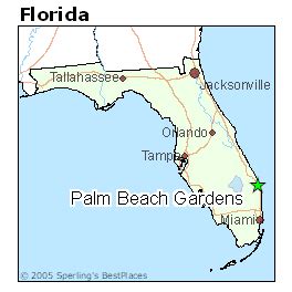 Florida Map Palm Beach Gardens - Anetta Mathilda