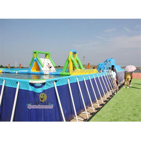 Large Above Ground Steel Pool Rectangular Large Above Ground Pvc Pool Metal Frame Swimming Pool ...