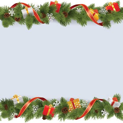 Vector Christmas Border With Gifts Stock Illustration - Download Image ...