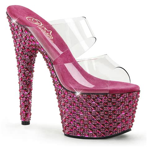 SummitFashions - Womens Exquisite Rhinestone Embellished Hot Pink Heels ...