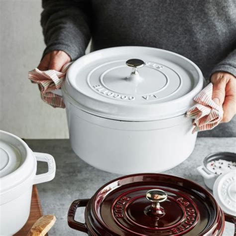 Staub Cocotte Round 5.5 QT. White | Staub cookware, Chefs kitchen, Staub