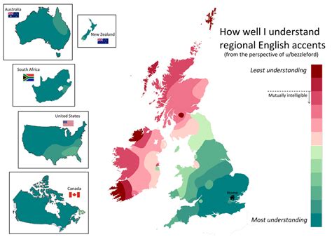 How well I understand regional English accents [OC] : MapPorn | English ...