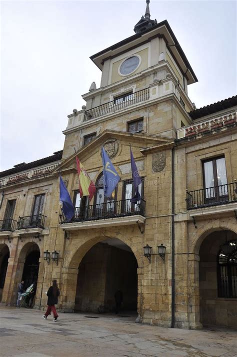 City Hall Building Architecture from Plaza De Constitution of Oviedo ...