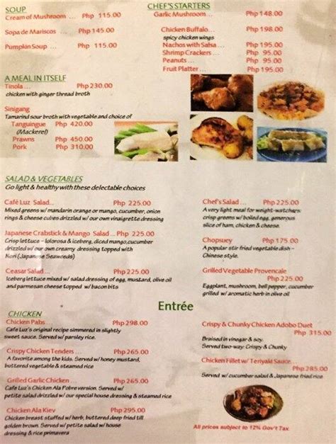 Luz Cafe Menu, Menu for Luz Cafe, Malate, Manila - Zomato Philippines