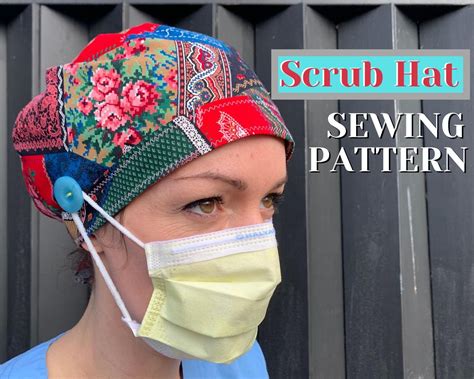 Scrub hat sewing pattern PDF Reversible Scrub cap Surgical Hat Medical Cap scrub hat with room ...