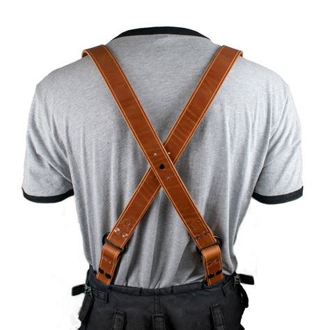 Leather X-Back Suspenders - Axe and Awl Leatherworks - Customizable