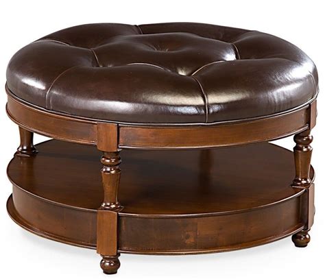 Round Tufted Leather Ottoman - Ideas on Foter