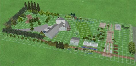 an artist's rendering of a house in the middle of a green field with trees