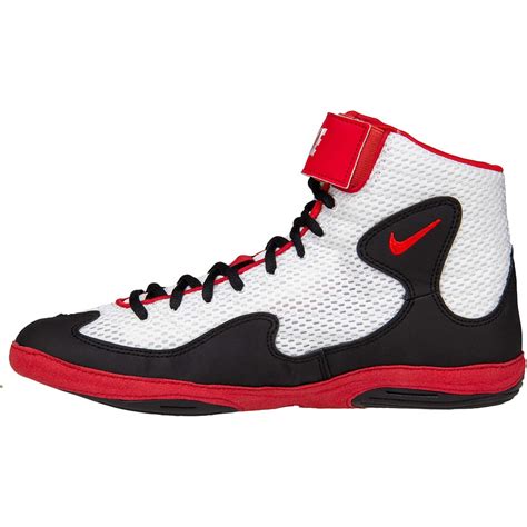 Nike Inflict 3 Wrestling Shoes (Black / White / Red) - Blue Chip Wrestling