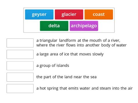 Geography Terms - Match up