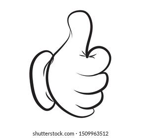 Hand Drawn Cartoon Thumbs Flat Vector Stock Vector (Royalty Free ...